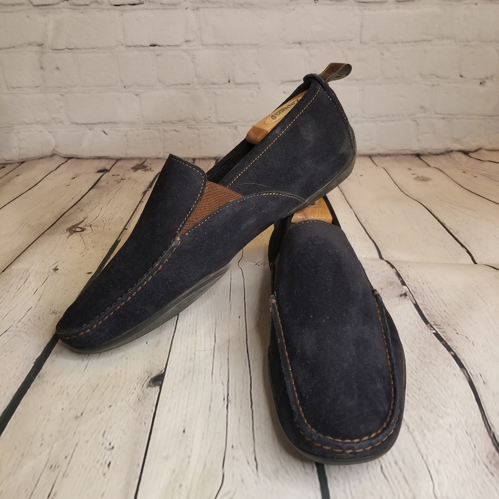 Michael Toschi Driving Shoes Navy Suede Size 9